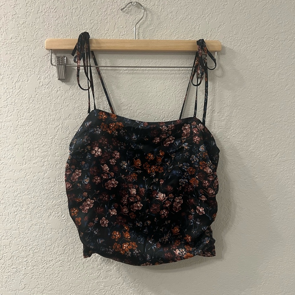 Abercrombie & Fitch Square Neck Crop‎ Top in Navy